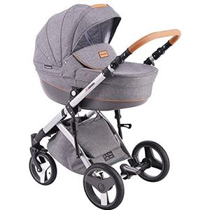 Kinderwagen 3in1 2in1 Isofix Set Luchtbanden Buggy 16 kleuren om uit te kiezen Comfort by Lux4Kids Silver Flex CL02 3in1 (inclusief autostoeltje)