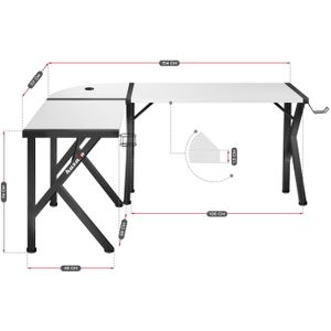 Huzaro - Gaming Desk Hero 6.3 - Bureau - Wit - L-vormig
