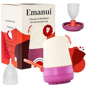 EMANUI Starter Kit Draagbare Menstruatie Cup Grootte S & Reinigingsmiddelen Sterilisator Gemakkelijk Te Reinigen Eco-Vriendelijke Medische Silicone Veilig Periode Alternatieve Producten Starter Set