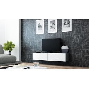 Cama Meble TV tafel RTV VIGO140 s/b wit grijs laminaat hout MDF spaanplaat 140 x 30 x 40 cm