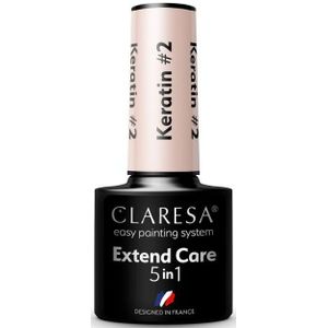 Claresa Extend Care 5 in 1 Keratin Base Nagellak voor Gel Nagels met Voedende Werking Tint #1 5 g