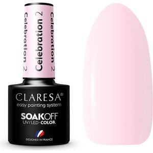 Claresa - Celebration 2 - UV/LED Gellak - Semi-transparant Lichtroze - 5ml