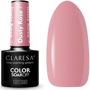 Claresa UV/LED Gellak Dusty Rose #7 - 5ml. - Roze - Glanzend - Gel nagellak