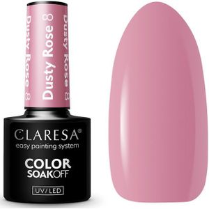 Claresa UV/LED Gellak Dusty Rose #8 - 5ml. - Roze - Glanzend - Gel nagellak