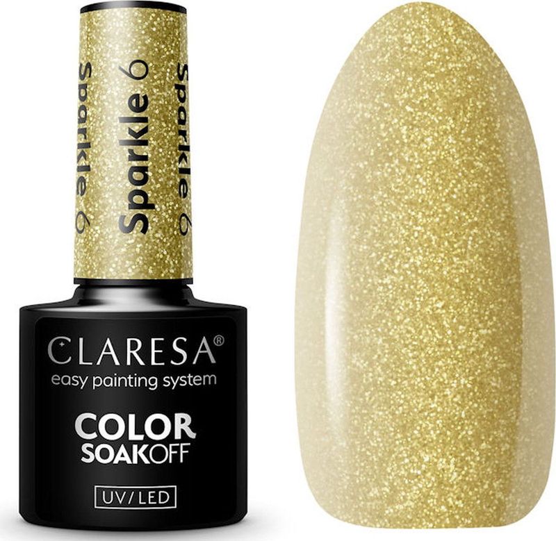 Claresa - Sparkle 6 - UV/LED Gellak - Licht Goud - 5ml