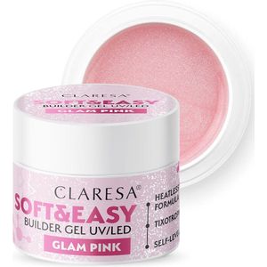Claresa Soft&Easy Builder Gel gel basecoat voor Nagels Tint Glam Pink 12 g
