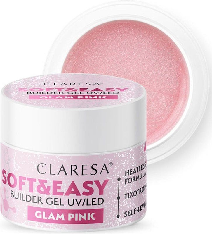 Claresa - Soft&Easy Builder Gel - Nagellak - Glam Pink - 12 g