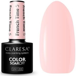 Claresa - French Time 5 - Gellak - Nude-Roze - 5ml