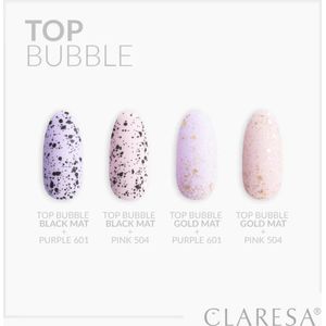 Claresa - UV/LED Top Bubble Gel Top Coat Matte Tint Gold - 5 g - Gel voor Nagels