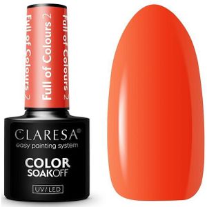 Claresa - Full Of Colours 2 - Gellak - Warm Rood - 5ml
