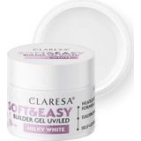 Claresa Soft&Easy Builder Gel gel basecoat voor Nagels Tint Milky White 12 g