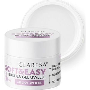 Claresa - Soft&Easy Builder Gel - Nagellak - Tint Milky White - 12 g
