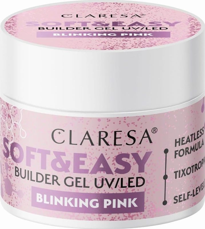 Claresa - Soft & Easy Builder Gel - Lichtroze - 45 gram - Blinking Pink