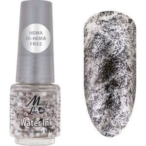 DRM Nail Art Hema/di-Hema Free Water Ink Aquarel Metallic Zilver