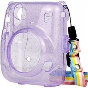 LoveInstant hoes tas Etui hoes voor Fujifilm Instax Mini 11 paars Brokat Przezroczysty