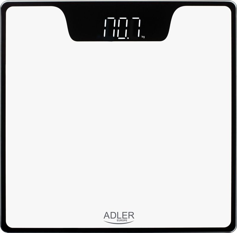 Adler AD8174W Personenweegschaal - Wit - Gehard Glas - LED-Display