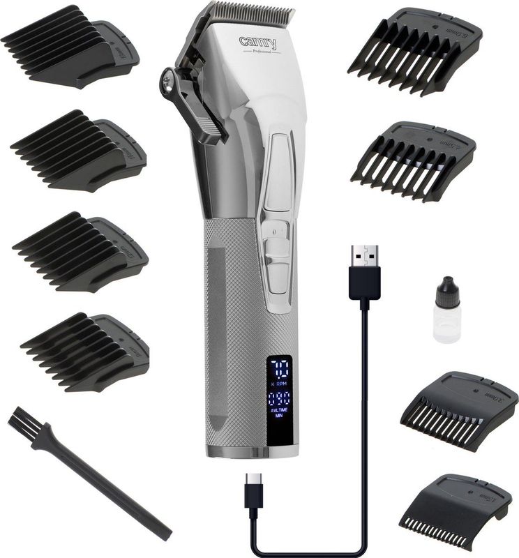 Camry CR 2835s - Hoogwaardige metalen tondeuse - zilverkleurig - met LCD-scherm - Premium