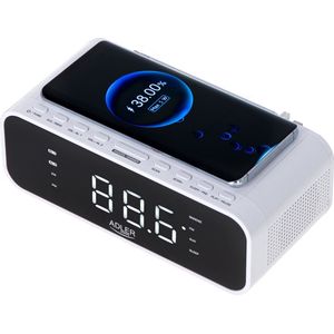 Adler 1192W - Wekkerradio met draadloze oplader voor je telefoon - Wit