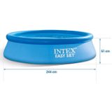 Intex opblaaszwembad - 244cm - rond - incl afdekzeil