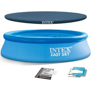 Intex opblaaszwembad - 244cm - rond - incl afdekzeil