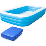Bestway opblaaszwembad - 305x183x56cm - blauw