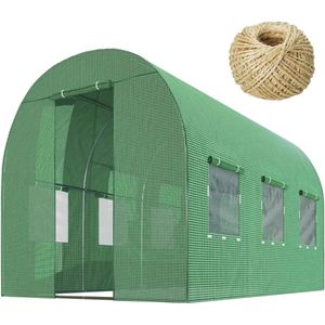 Kweektunnels 2 st 1,5x5 m glasvezel en polypropeen