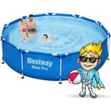 Bestway - opzetzwembad - 305x76cm - compleet zwembad - blauw