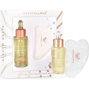 Crystallove - Gezichtsverzorgingsset - Serum + Gua Sha - Bergkristal