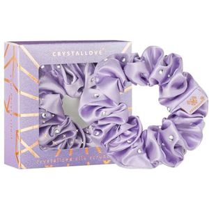 Crystallove Crystalized Silk Scrunchie zijden haarelastiek kleur Lilac 1 st
