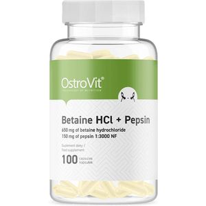 Supplementen - OstroVit Betaine HCl + Pepsine 100 capsules -