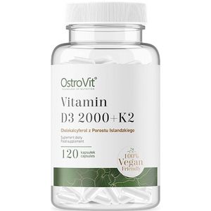 Vitaminen - Vitamin D3 2000 + K2 - 120 VEGE Capsules - OstroVit - Supplementen - Laboratorium getest kwaliteit!