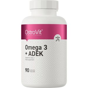 OstroVit - Omega 3 + ADEK - 90 Capsules - Vitamin A,D,E,K + Fish Oli Supplements