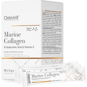 Collageen - OstroVit Marine Collageen + Hyaluronzuur + Vitamine C 5 gx 30 DOOS mango met ananas -