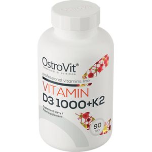 Vitaminen - Vitamine D3 1000 IU + K2 MK-7 - 90 Tabletten - OstroVit - Supplementen - Laboratorium Geteste Kwaliteit!