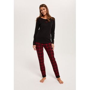 Italian Fashion - Ordesa - Katoenen Pyjama - Zwart en Rood - Dames