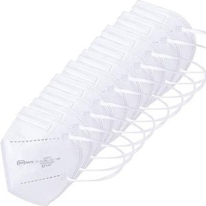 SOSAFE Adembeschermingsmasker FFP2 mondbescherming masker perfect voor mond- en neusbescherming beschermmasker 4-laags (1 x 10 stuks), wit