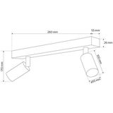 EDO - MALGA - Plafondlamp - Zwart - 2-lichts - GU10 Aansluiting