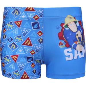 Blauwe zwembroek voor jongens - Brandweerman Sam / 128 cm
