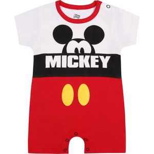 Wit-rode romper met afbeelding van Mickey Mouse / 68 cm