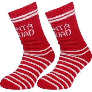 Dikke, rode, geïsoleerde Santa Squad kerstsokken, OEKO TEX