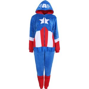 Captain America Marvel - Witte, rode en blauwe pyjama uit één stuk / XS-S