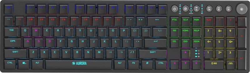 iBox - AURORA - Toetsenbord - RF-Draadloos - Bluetooth - QWERTY - Zwart