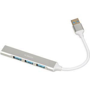 iBox - USB Hub - 1x USB 3.0 + 3x USB 2.0 - Zilver - Compact Ontwerp