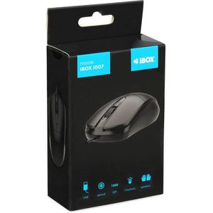 iBox i010 Rook bedrade optische muis, zwart