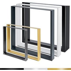 Magnetic Mobel 2 x metalen tafelpoten voor bureau, eettafel, meubelpoten, tafelonderframe, tafelonderstel (40 x 72 cm, antraciet, profiel 8 x 4 cm)