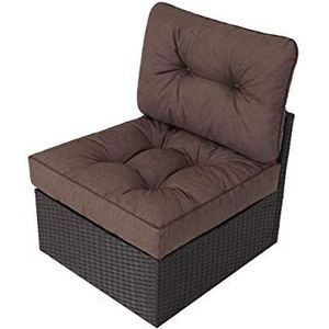 Tuinkussen voor tuinmeubelen, zachte bekleding, kussen voor polyrotan/rotan meubels, stoelen 60 x 60 x 40 cm bruin