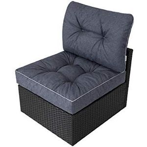 Tuinkussen voor tuinmeubelen, zachte bekleding, kussen voor polyrotan/rotan meubels, stoelen 60 x 60 x 40 cm marineblauw