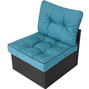 Tuinkussen voor tuinmeubelen, zachte bekleding, kussen voor polyrotan/rotan meubels, stoelen 70 x 70 x 42 cm blauw