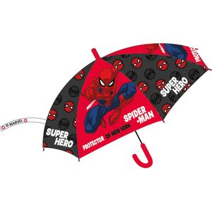 Spiderman Paraplu - Kinderparaplu - Superhero - Rood/Antraciet