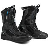 SHIMA STRATO LADY WP, waterdichte motorlaarzen voor dames | geventileerde, versterkte lichtgewicht lange motorrijlaarzen met ATOP Fast-Closure System, enkelbescherming, antislipzool (zwart, 6,5)